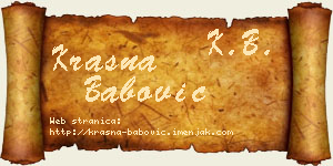 Krasna Babović vizit kartica